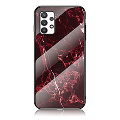 Coque Contour Silicone et Vitre Motif Fantaisie Miroir Etui Housse pour Samsung Galaxy A53 5G Rouge