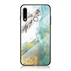 Coque Contour Silicone et Vitre Motif Fantaisie Miroir Etui Housse pour Samsung Galaxy A70E Vert