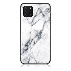 Coque Contour Silicone et Vitre Motif Fantaisie Miroir Etui Housse pour Samsung Galaxy A81 Blanc