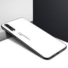 Coque Contour Silicone et Vitre Motif Fantaisie Miroir Etui Housse pour Samsung Galaxy A90 5G Blanc