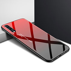 Coque Contour Silicone et Vitre Motif Fantaisie Miroir Etui Housse pour Samsung Galaxy A90 5G Rouge