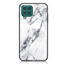 Coque Contour Silicone et Vitre Motif Fantaisie Miroir Etui Housse pour Samsung Galaxy F62 5G Blanc