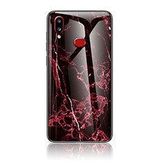 Coque Contour Silicone et Vitre Motif Fantaisie Miroir Etui Housse pour Samsung Galaxy M01s Rouge