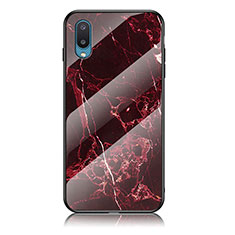 Coque Contour Silicone et Vitre Motif Fantaisie Miroir Etui Housse pour Samsung Galaxy M02 Rouge