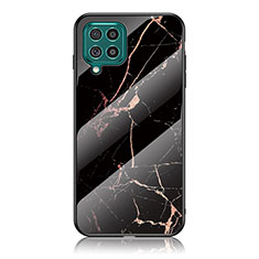 Coque Contour Silicone et Vitre Motif Fantaisie Miroir Etui Housse pour Samsung Galaxy M62 4G Or et Noir