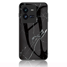 Coque Contour Silicone et Vitre Motif Fantaisie Miroir Etui Housse pour Vivo iQOO 10 Pro 5G Noir