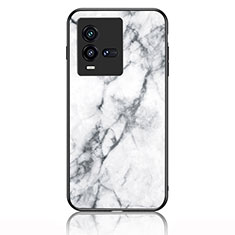 Coque Contour Silicone et Vitre Motif Fantaisie Miroir Etui Housse pour Vivo iQOO 9T 5G Blanc