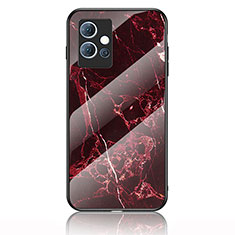 Coque Contour Silicone et Vitre Motif Fantaisie Miroir Etui Housse pour Vivo iQOO Z6 5G Rouge