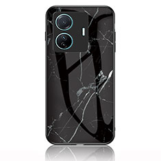 Coque Contour Silicone et Vitre Motif Fantaisie Miroir Etui Housse pour Vivo iQOO Z6 Pro 5G Noir