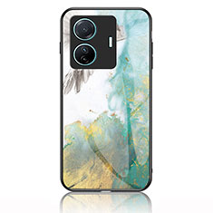 Coque Contour Silicone et Vitre Motif Fantaisie Miroir Etui Housse pour Vivo iQOO Z6 Pro 5G Vert