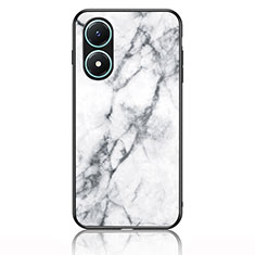 Coque Contour Silicone et Vitre Motif Fantaisie Miroir Etui Housse pour Vivo Y02S Blanc