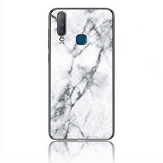 Coque Contour Silicone et Vitre Motif Fantaisie Miroir Etui Housse pour Vivo Y11 Blanc