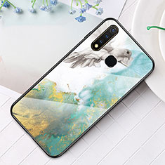 Coque Contour Silicone et Vitre Motif Fantaisie Miroir Etui Housse pour Vivo Y19 Vert