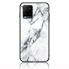 Coque Contour Silicone et Vitre Motif Fantaisie Miroir Etui Housse pour Vivo Y21e Blanc