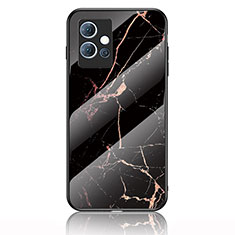 Coque Contour Silicone et Vitre Motif Fantaisie Miroir Etui Housse pour Vivo Y52t 5G Or et Noir