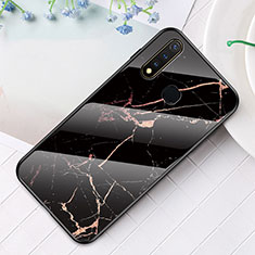 Coque Contour Silicone et Vitre Motif Fantaisie Miroir Etui Housse pour Vivo Y5s Or et Noir