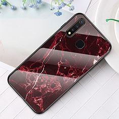 Coque Contour Silicone et Vitre Motif Fantaisie Miroir Etui Housse pour Vivo Y5s Rouge