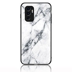 Coque Contour Silicone et Vitre Motif Fantaisie Miroir Etui Housse pour Vivo Y75 4G Blanc