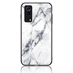 Coque Contour Silicone et Vitre Motif Fantaisie Miroir Etui Housse pour Vivo Y75s 5G Blanc