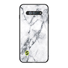 Coque Contour Silicone et Vitre Motif Fantaisie Miroir Etui Housse pour Xiaomi Black Shark 4S 5G Blanc