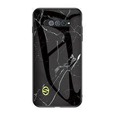 Coque Contour Silicone et Vitre Motif Fantaisie Miroir Etui Housse pour Xiaomi Black Shark 4S Pro 5G Noir