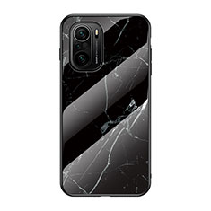 Coque Contour Silicone et Vitre Motif Fantaisie Miroir Etui Housse pour Xiaomi Mi 11X Pro 5G Noir