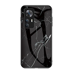 Coque Contour Silicone et Vitre Motif Fantaisie Miroir Etui Housse pour Xiaomi Mi 12T 5G Noir