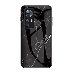 Coque Contour Silicone et Vitre Motif Fantaisie Miroir Etui Housse pour Xiaomi Mi 12T Pro 5G Noir