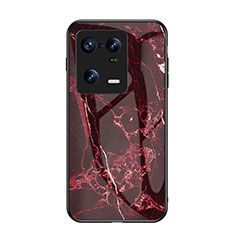 Coque Contour Silicone et Vitre Motif Fantaisie Miroir Etui Housse pour Xiaomi Mi 13 Pro 5G Rouge