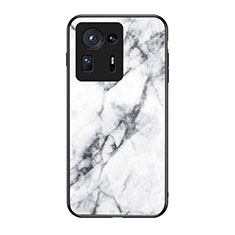 Coque Contour Silicone et Vitre Motif Fantaisie Miroir Etui Housse pour Xiaomi Mi Mix 4 5G Blanc