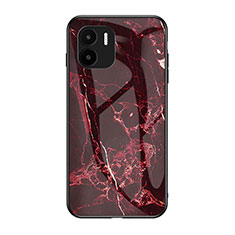 Coque Contour Silicone et Vitre Motif Fantaisie Miroir Etui Housse pour Xiaomi Poco C50 Rouge