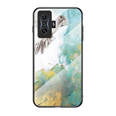 Coque Contour Silicone et Vitre Motif Fantaisie Miroir Etui Housse pour Xiaomi Poco F4 GT 5G Vert