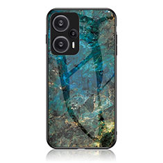 Coque Contour Silicone et Vitre Motif Fantaisie Miroir Etui Housse pour Xiaomi Poco F5 5G Bleu