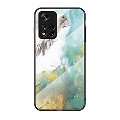 Coque Contour Silicone et Vitre Motif Fantaisie Miroir Etui Housse pour Xiaomi Poco M4 Pro 5G Vert