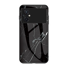 Coque Contour Silicone et Vitre Motif Fantaisie Miroir Etui Housse pour Xiaomi Poco M5 4G Noir