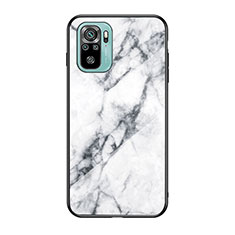 Coque Contour Silicone et Vitre Motif Fantaisie Miroir Etui Housse pour Xiaomi Poco M5S Blanc