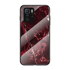 Coque Contour Silicone et Vitre Motif Fantaisie Miroir Etui Housse pour Xiaomi Poco X3 GT 5G Rouge