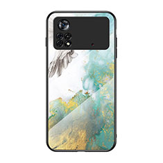 Coque Contour Silicone et Vitre Motif Fantaisie Miroir Etui Housse pour Xiaomi Poco X4 Pro 5G Vert