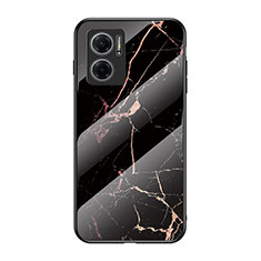 Coque Contour Silicone et Vitre Motif Fantaisie Miroir Etui Housse pour Xiaomi Redmi 10 5G Or et Noir