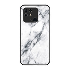 Coque Contour Silicone et Vitre Motif Fantaisie Miroir Etui Housse pour Xiaomi Redmi 10 India Blanc