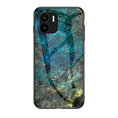 Coque Contour Silicone et Vitre Motif Fantaisie Miroir Etui Housse pour Xiaomi Redmi A1 Bleu