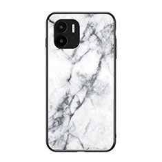 Coque Contour Silicone et Vitre Motif Fantaisie Miroir Etui Housse pour Xiaomi Redmi A2 Plus Blanc