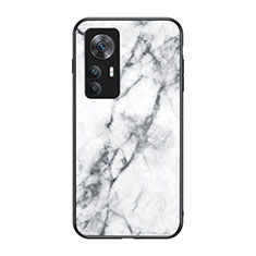 Coque Contour Silicone et Vitre Motif Fantaisie Miroir Etui Housse pour Xiaomi Redmi K50 Ultra 5G Blanc