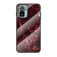 Coque Contour Silicone et Vitre Motif Fantaisie Miroir Etui Housse pour Xiaomi Redmi Note 10 4G Rouge