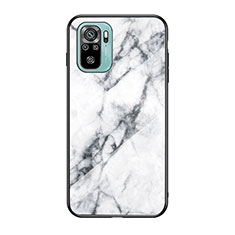 Coque Contour Silicone et Vitre Motif Fantaisie Miroir Etui Housse pour Xiaomi Redmi Note 10S 4G Blanc