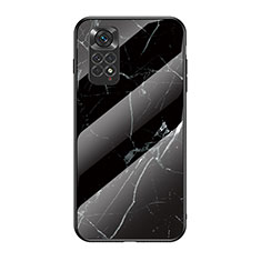 Coque Contour Silicone et Vitre Motif Fantaisie Miroir Etui Housse pour Xiaomi Redmi Note 11 4G (2022) Noir