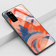 Coque Contour Silicone et Vitre Motif Fantaisie Miroir Etui Housse S01 pour Huawei Honor View 30 Pro 5G Orange