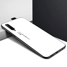 Coque Contour Silicone et Vitre Motif Fantaisie Miroir Etui Housse S01 pour Huawei P Smart Pro (2019) Blanc