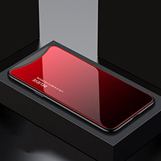 Coque Contour Silicone et Vitre Motif Fantaisie Miroir Etui Housse S01 pour Oppo Find X Super Flash Edition Rouge