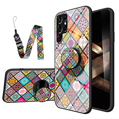 Coque Contour Silicone et Vitre Motif Fantaisie Miroir Etui Housse S01 pour Samsung Galaxy S24 Ultra 5G Mixte